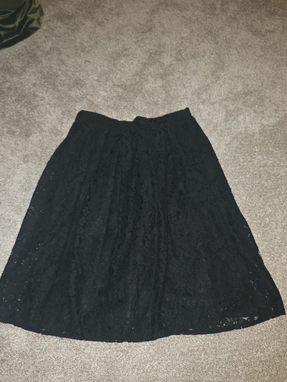 Women's Black Lace Midi Skirt